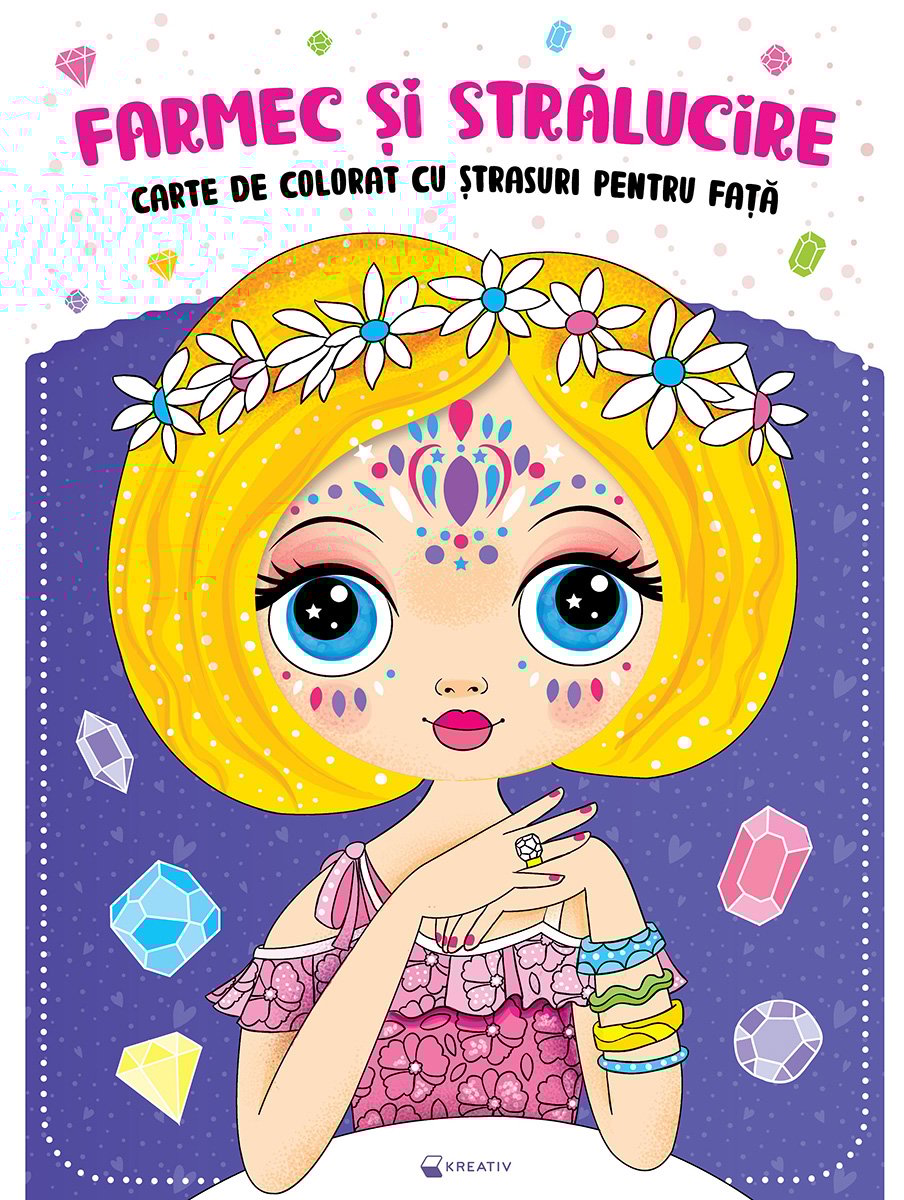 Farmec si stralucire, Carte de colorat cu strasuri pentru fata