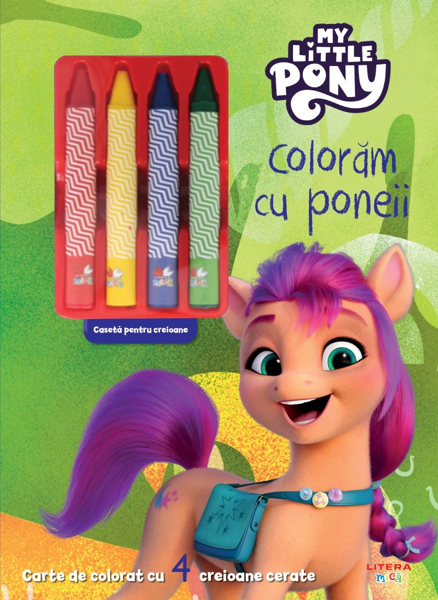 My Little Pony, Coloram cu poneii, Carte de colorat cu 4 creioane cerate