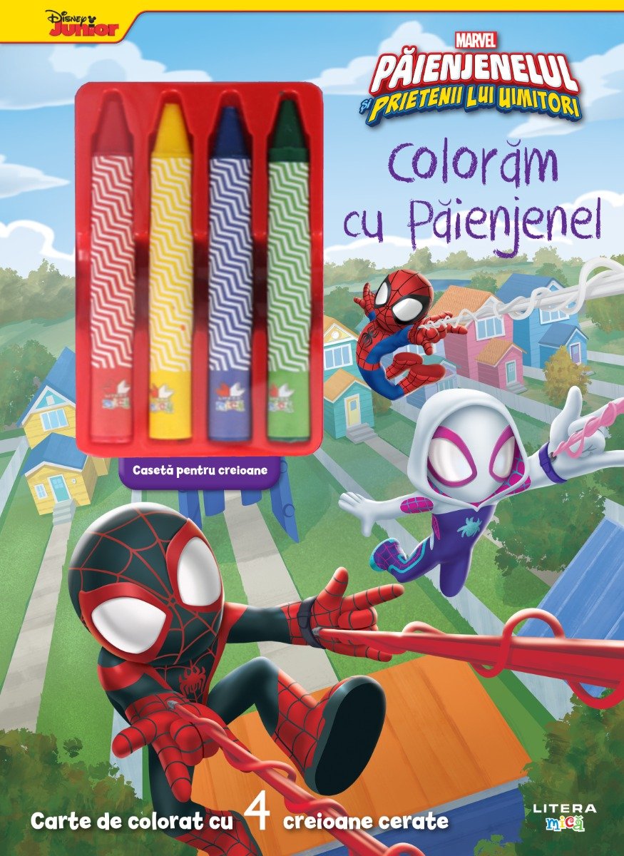 Disney Marvel, Paienjenelul si prietenii lui uimitori, Carte de colorat cu 4 creioane cerate