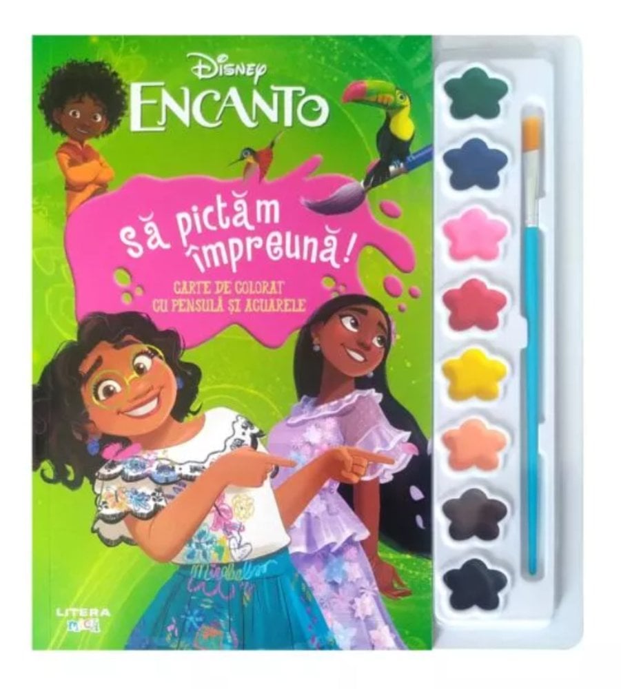 Disney Encanto, Sa pictam impreuna, Carte de colorat cu pensula si acuarele