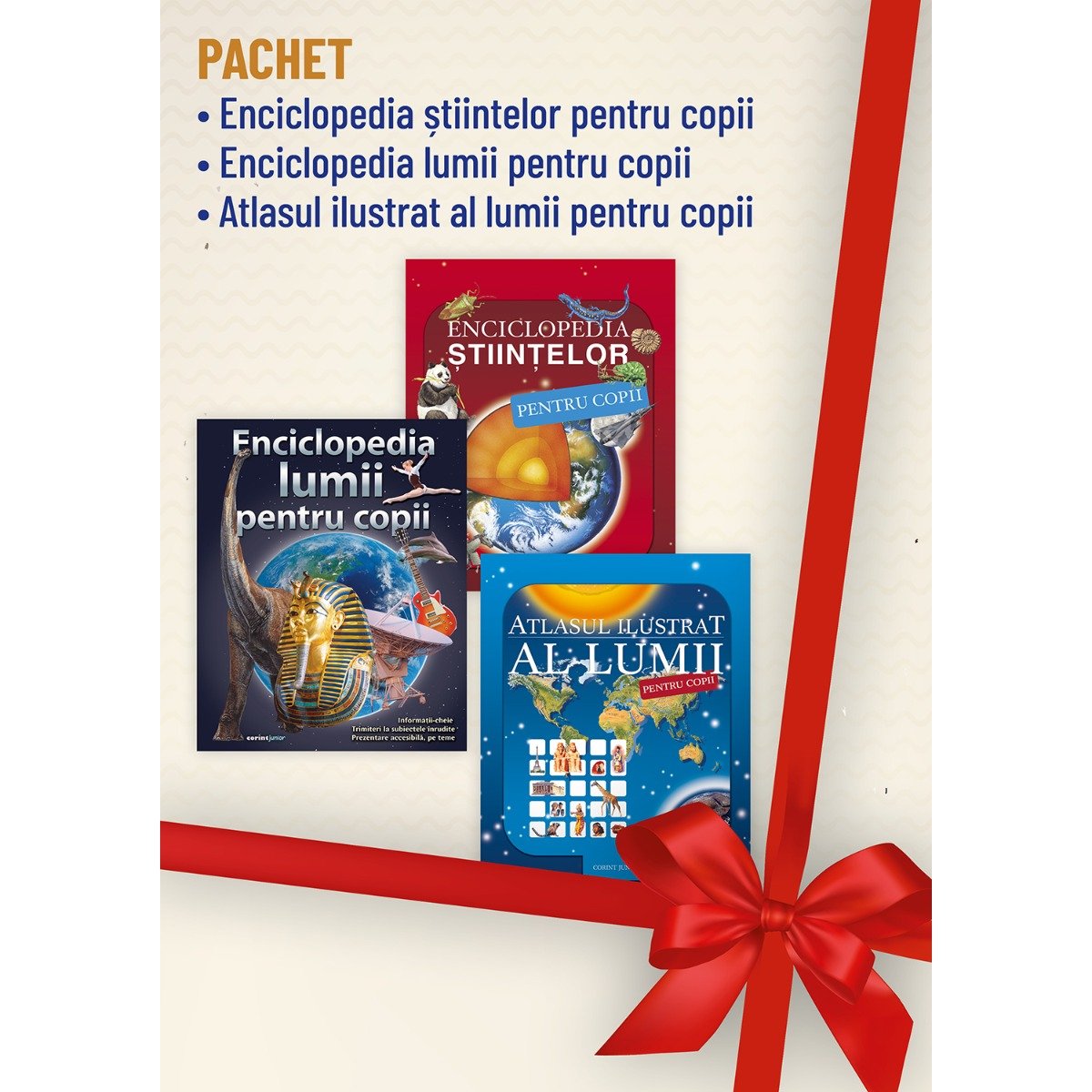 Pachet Enciclopedia stiintelor, Enciclopedia lumii, Atlasul ilustrat al lumii