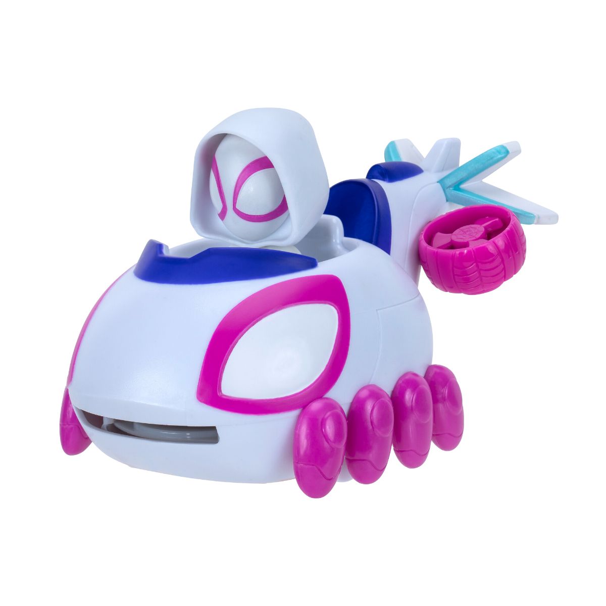 Figurina Spidey Amazing Friends, cu masinuta, Little Vehicle, Ghost Spider, SNF0009