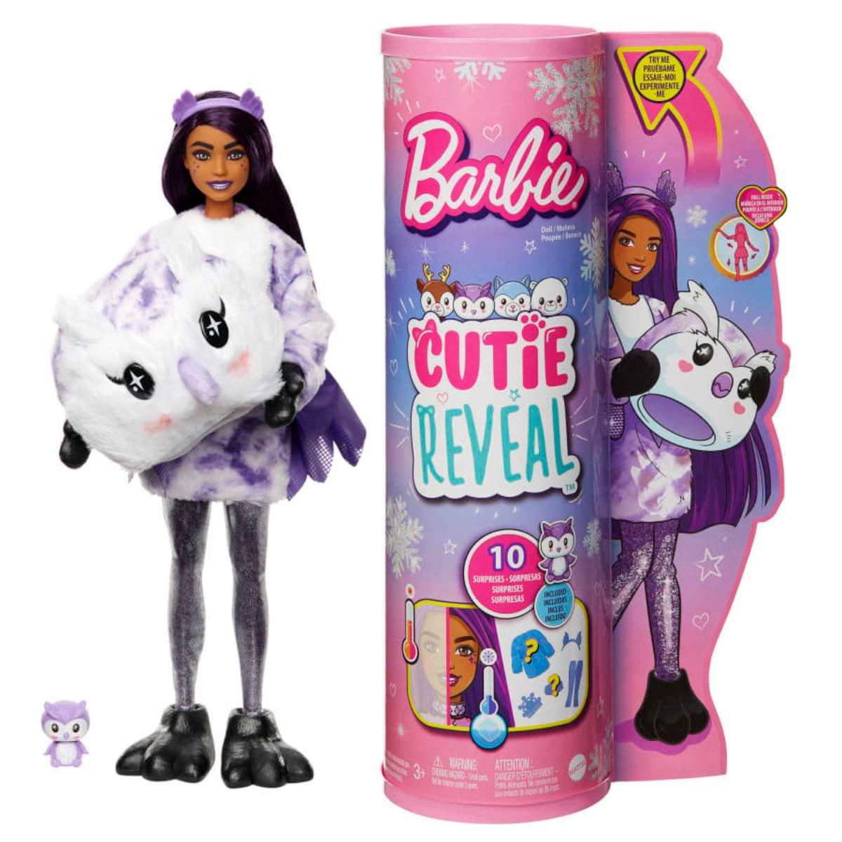 Papusa Barbie Cutie Reveal, Bufnita, cu 10 surprize Barbie imagine noua responsabilitatesociala.ro