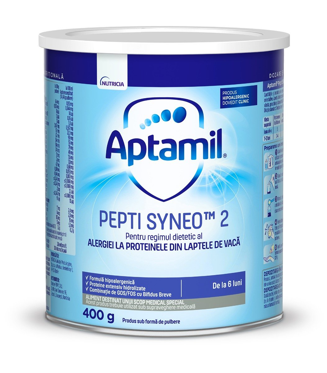 Lapte praf Nutricia Aptamil Pepti Syneo 2, 400 g, 6 luni+ 400 imagine noua responsabilitatesociala.ro