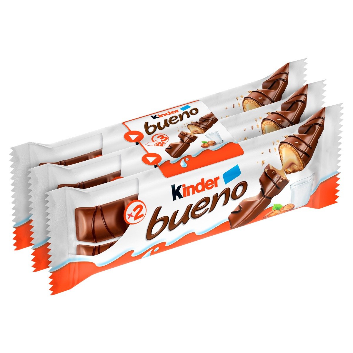 Napolitane glazurate cu ciocalata kinder bueno, 3 x 2 buc