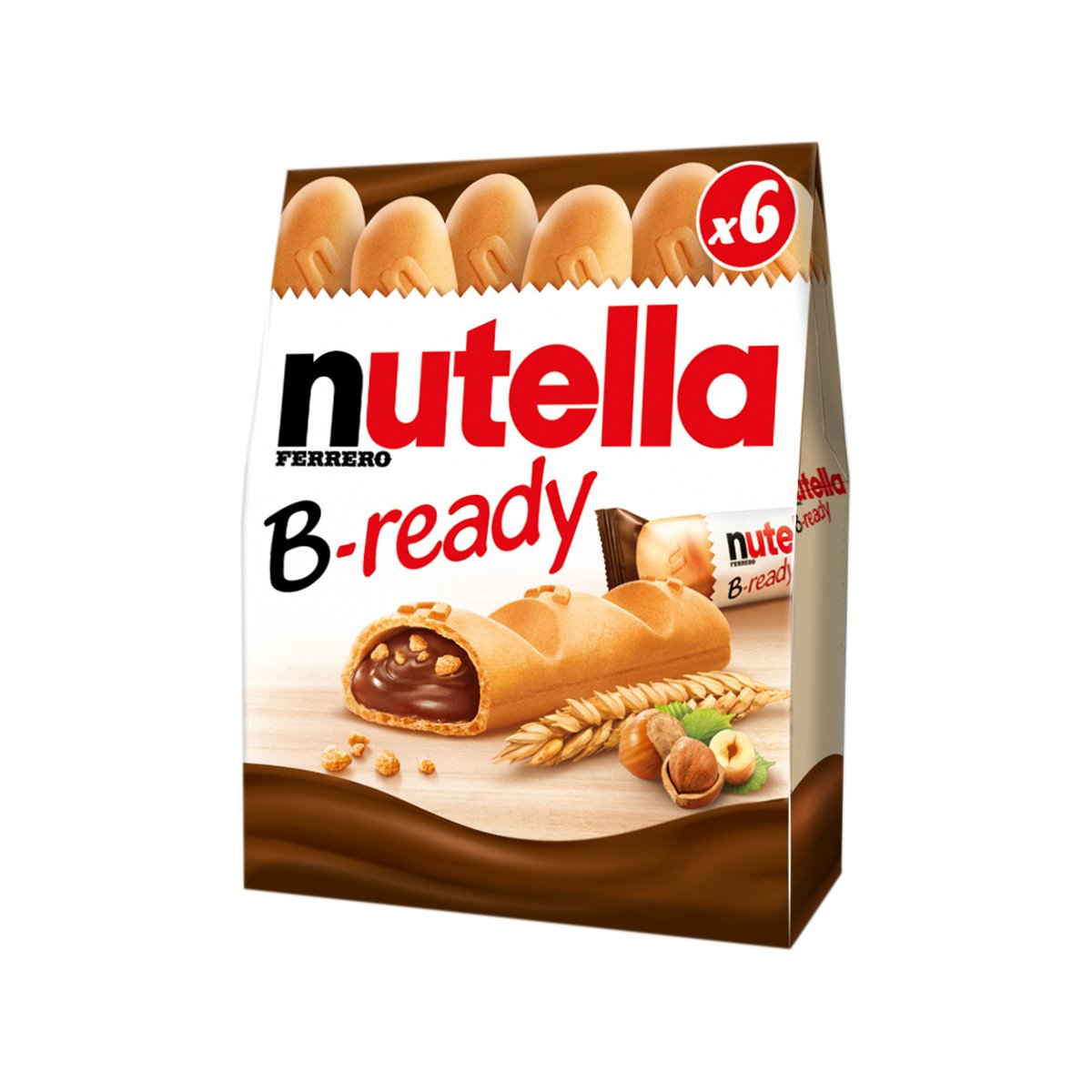 Batoane cu crema de alune si cacao Nutella B-ready, 6 x 22 g noriel.ro