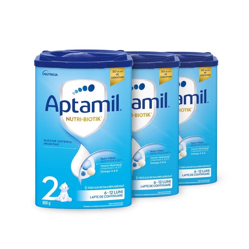 Lapte praf Aptamil Trio Pack 2, 800 g, 6 luni+ Aptamil