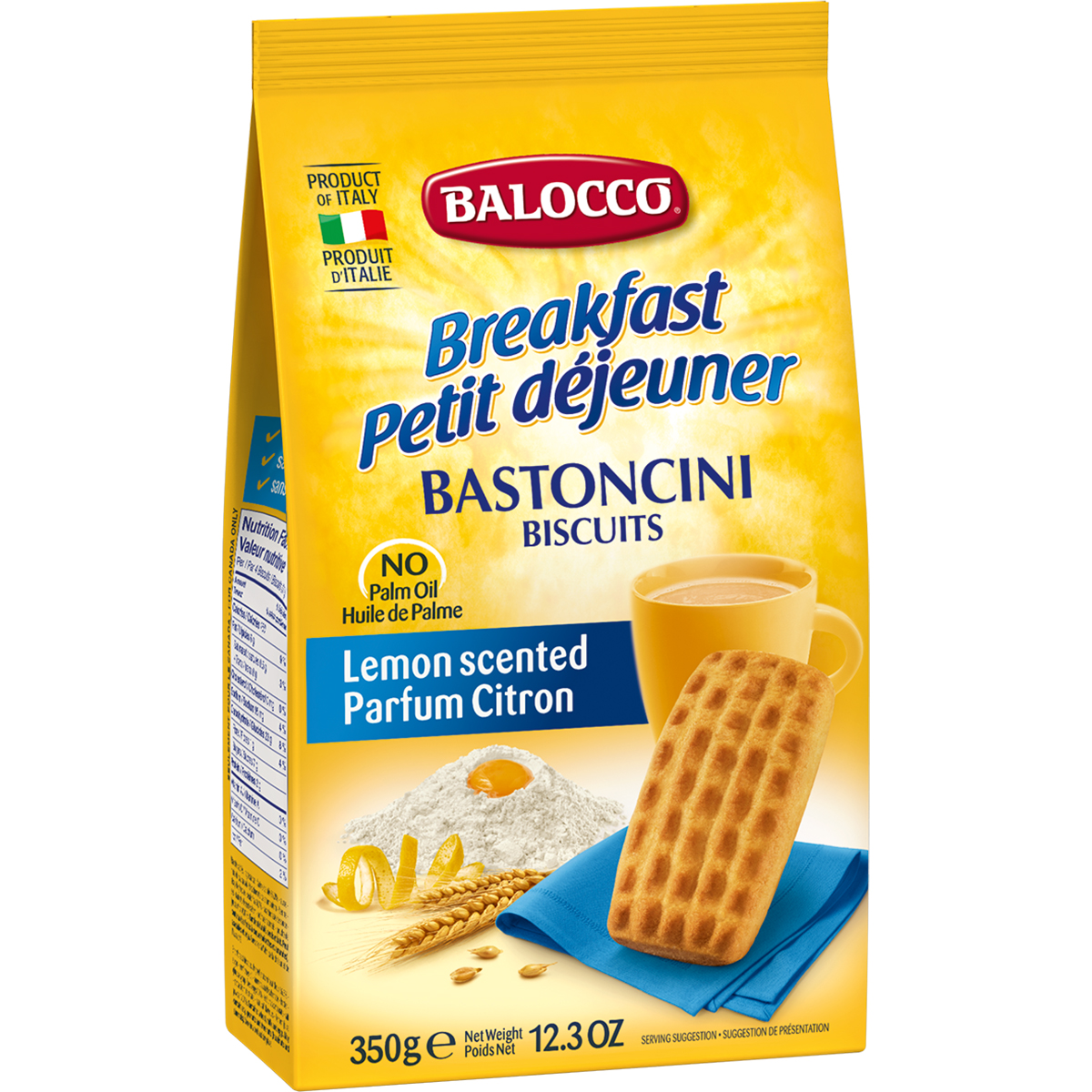 Biscuiti cu gust de lamaie Balocco Bastoncini, 350 g