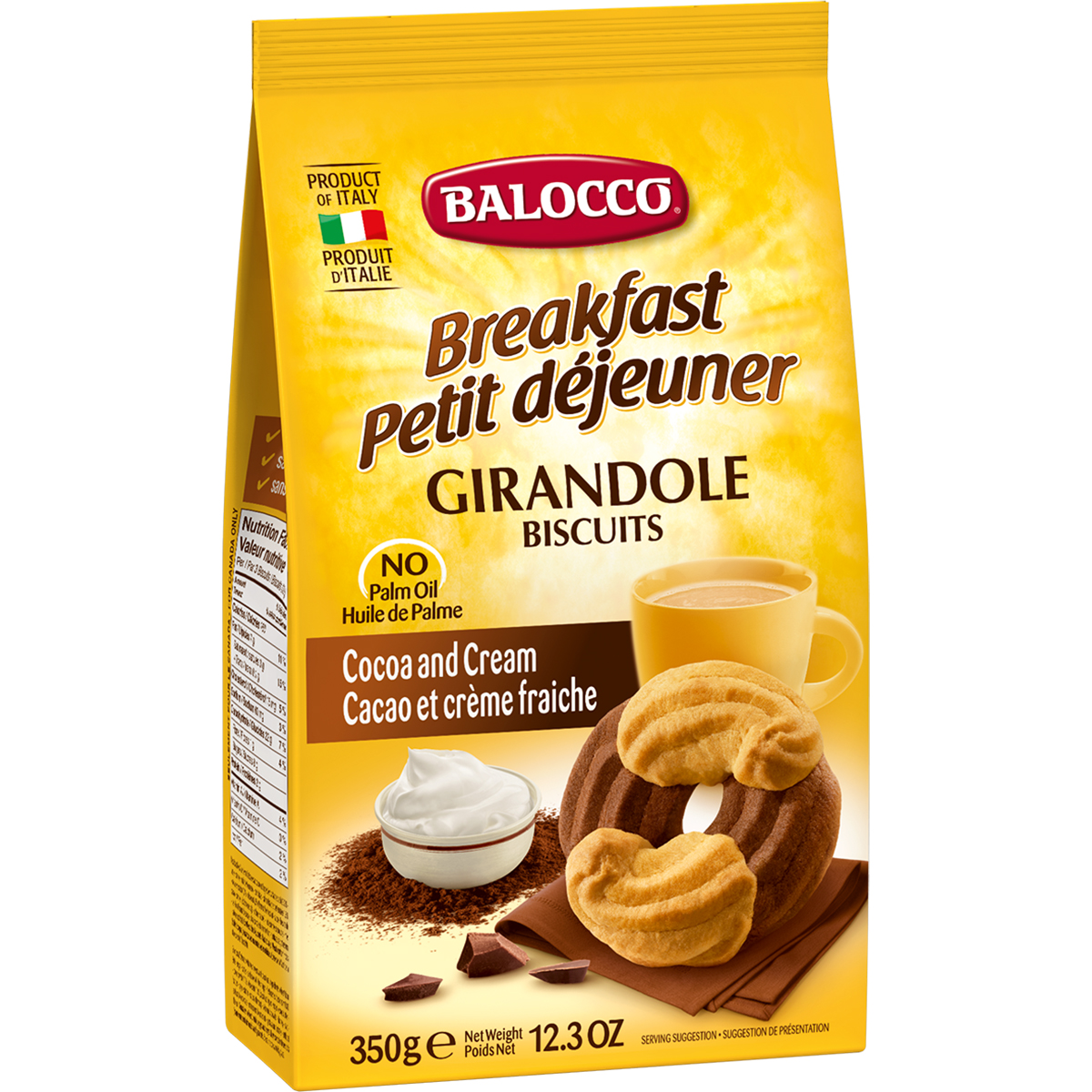 Biscuiti cu cacao Balocco Girandole, 350 g