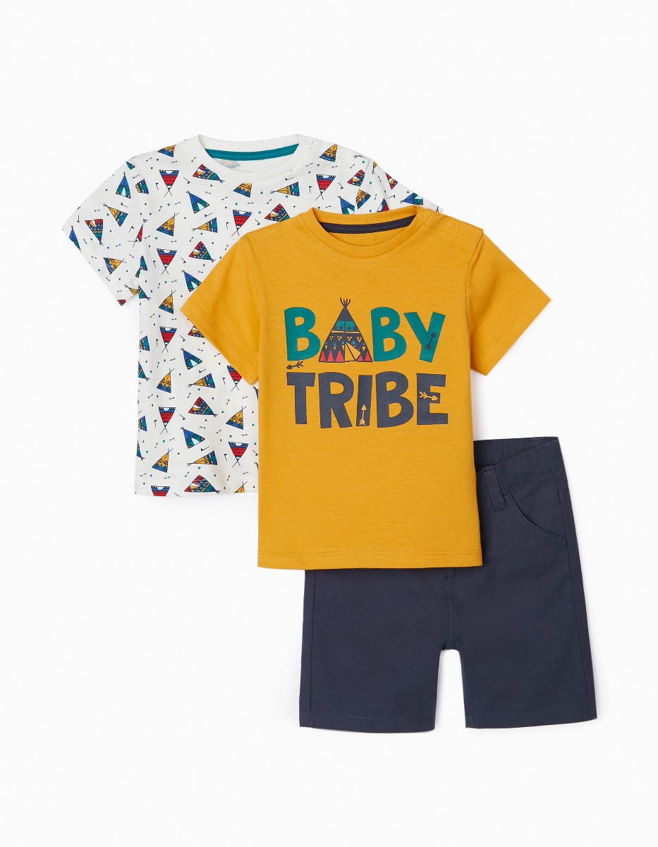 Set 2 tricouri si pantaloni scurti, Zippy, Baby Tribe noriel.ro