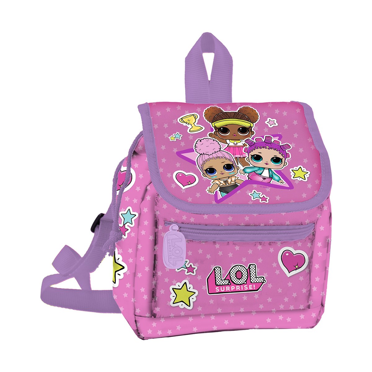 Ghiozdan cu clapeta lol surprise, 20 cm, roz
