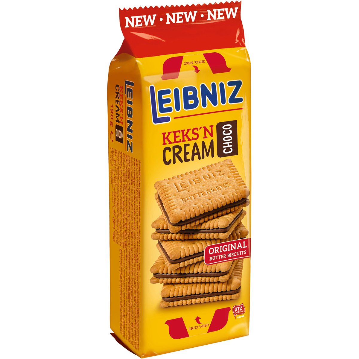 Biscuiti cu crema de cacao Leibniz, 190 g