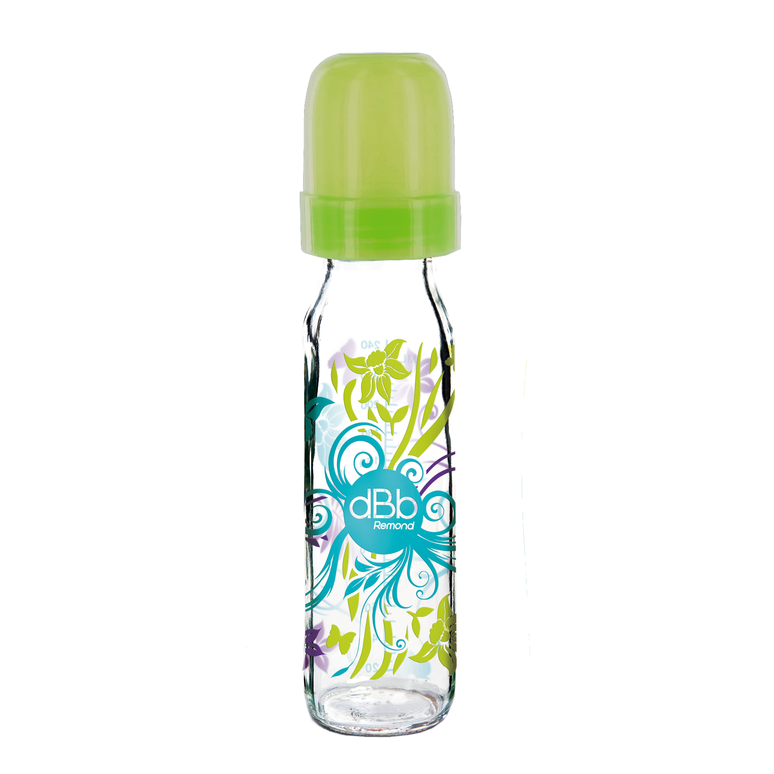 biberon sticla dbb remond florealies vert, +0 luni, 240ml