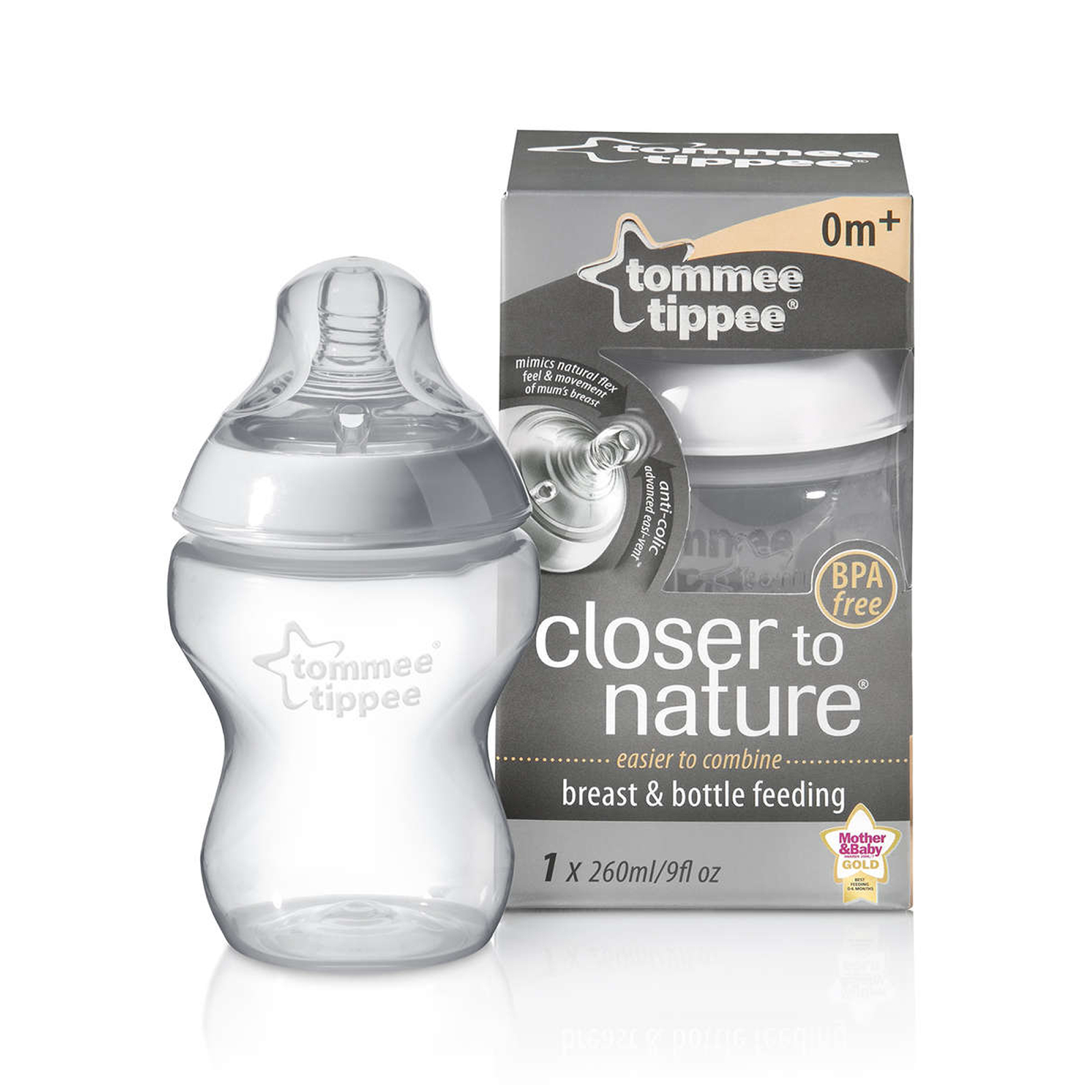 Biberon tommee tippee - closer to nature pp, +0 luni, 260ml