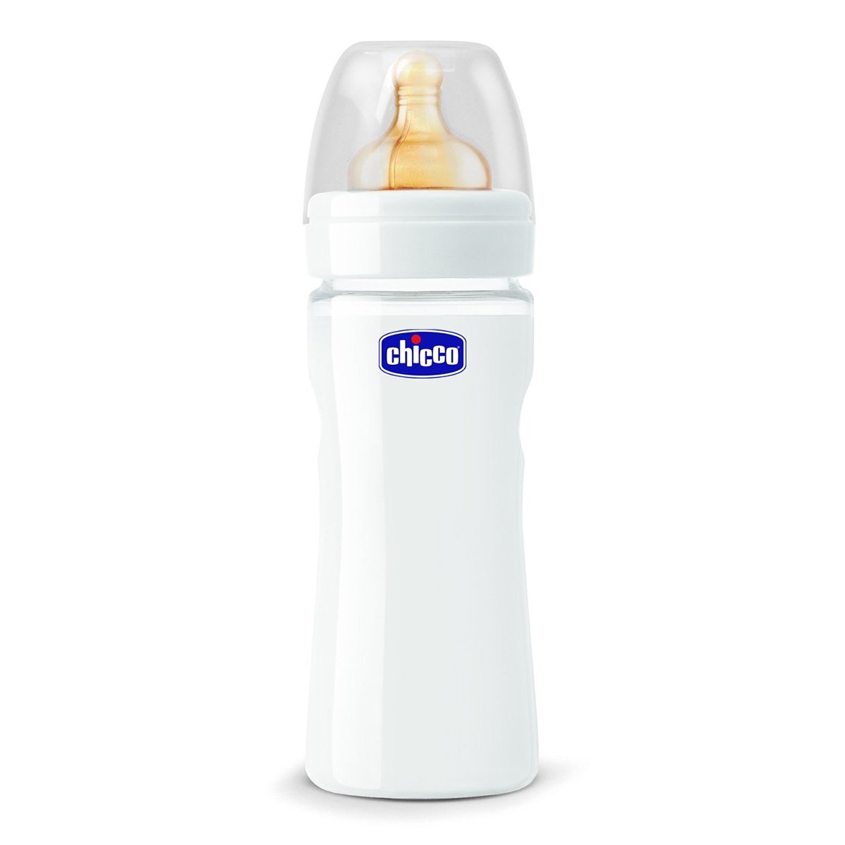 Biberon sticla chicco nature glass cu tetina din latex, +0 luni, 240ml