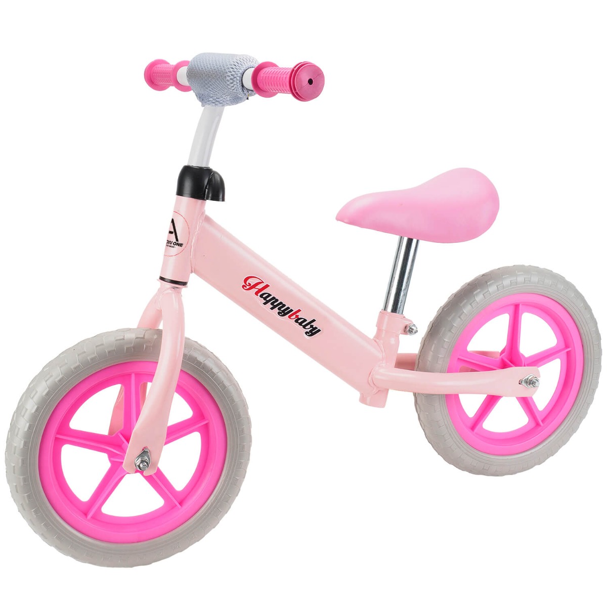 Bicicleta fara pedale pentru copii, Action One, Happy Baby, 12 inch, Roz Action One imagine noua
