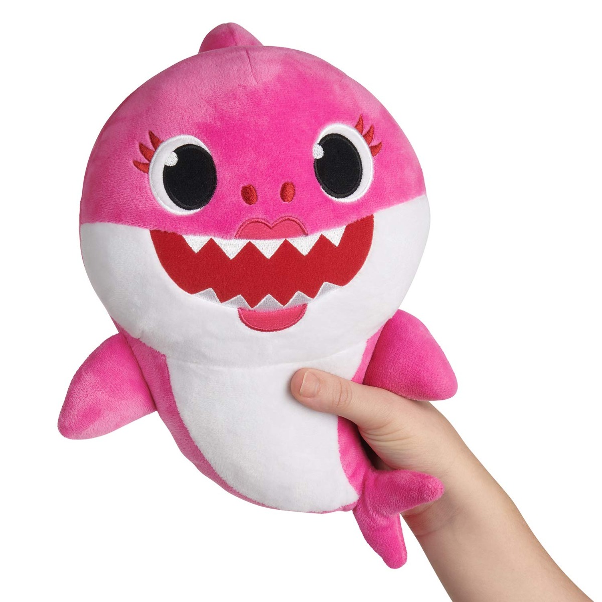 Jucarie de plus Baby Shark - Rechin, Roz, 16 cm