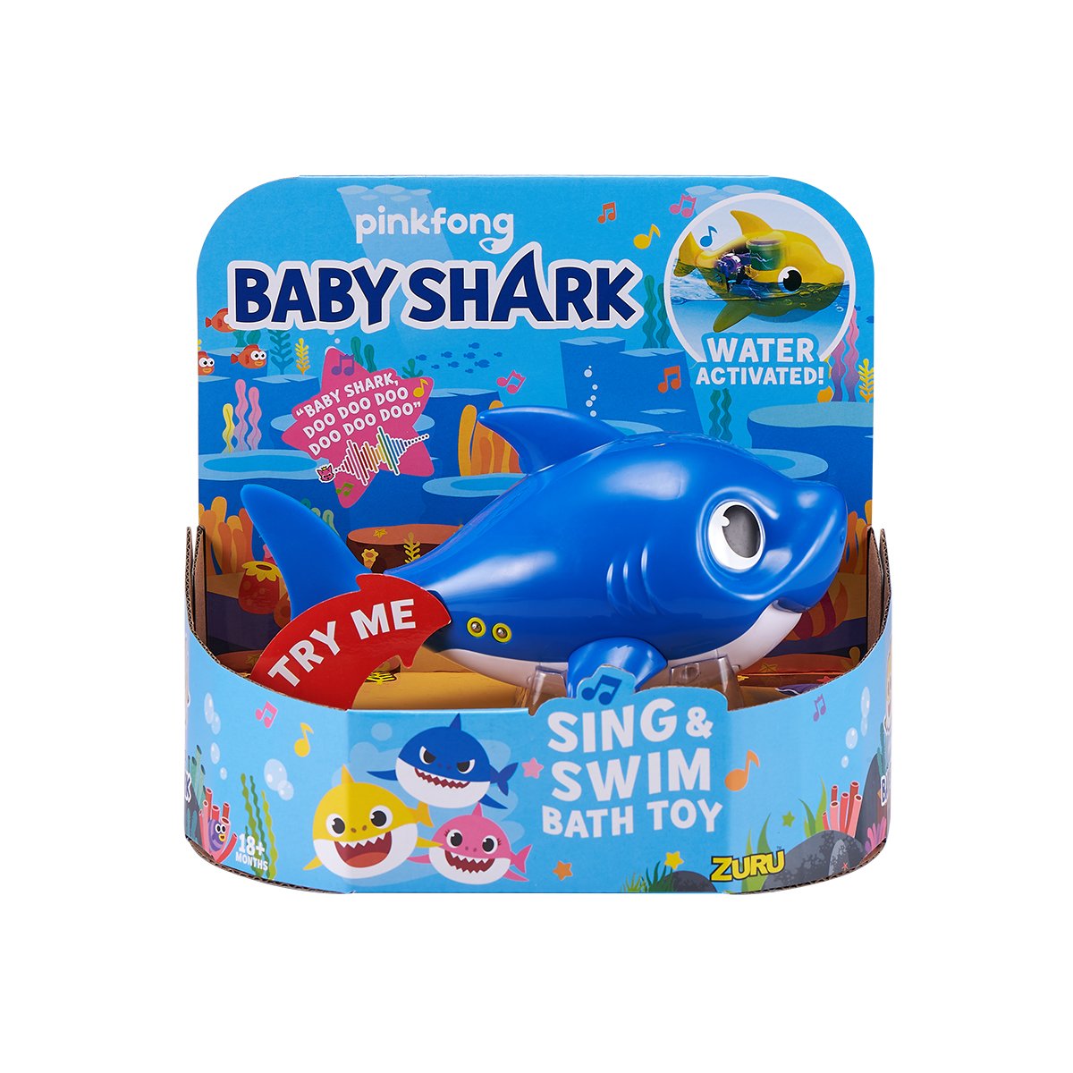 Jucarie interactiva baby shark rechin, albastru