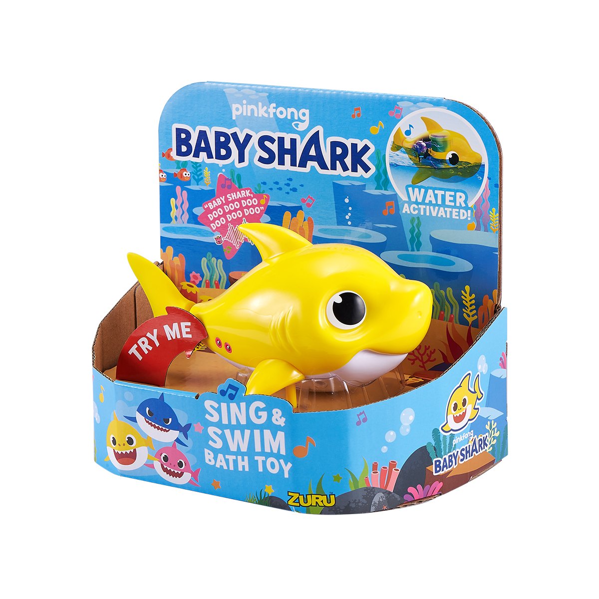 Jucarie interactiva baby shark rechin, galben