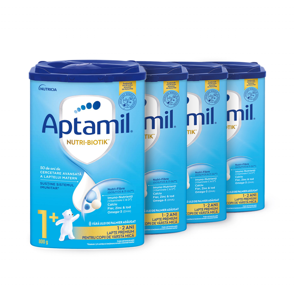 Lapte praf Aptamil Tetra Pack, Nutricia Junior 1+, 800 g, 12 luni+ Aptamil