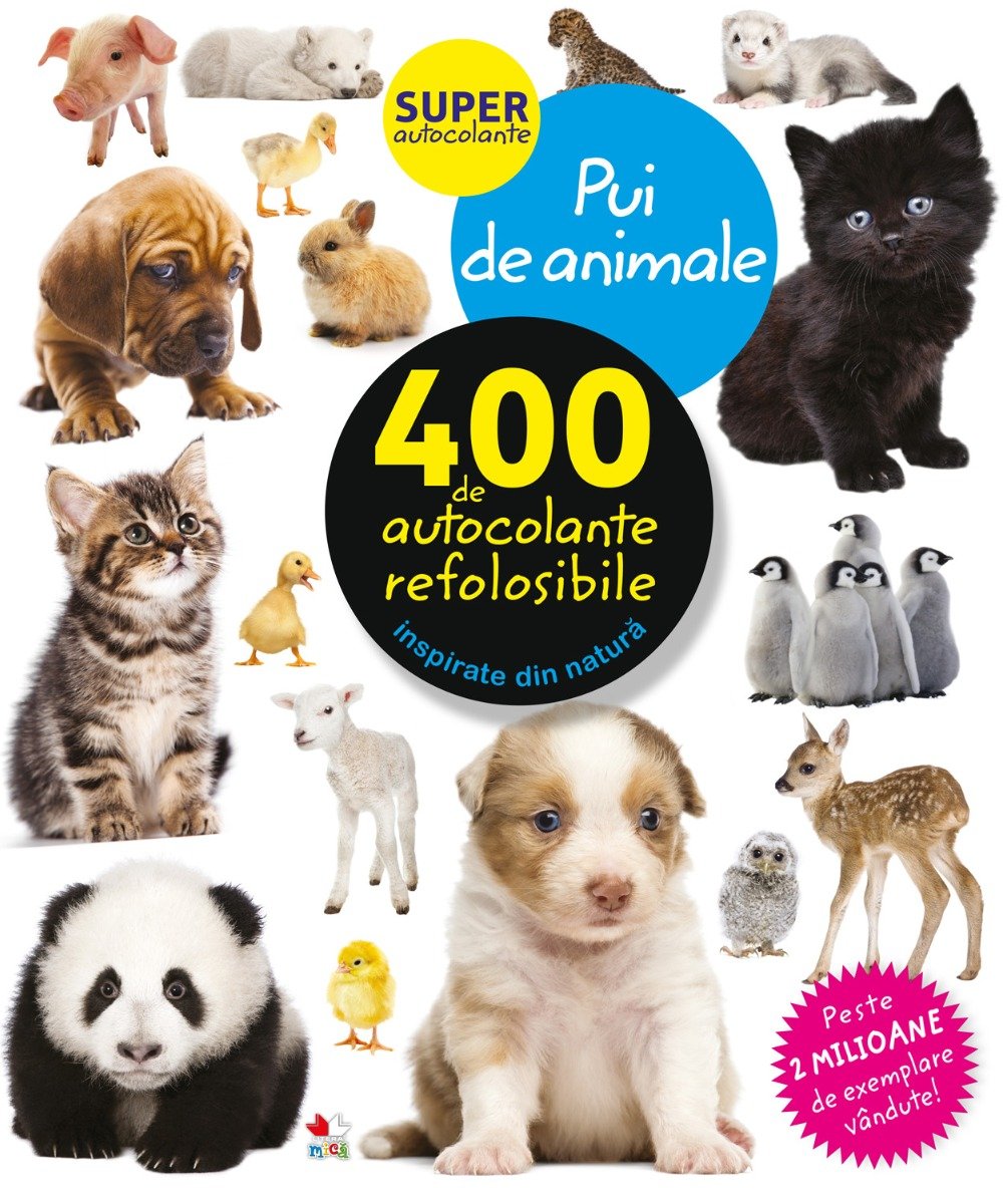 Autocolante refolosibile, pui de animale - editura litera