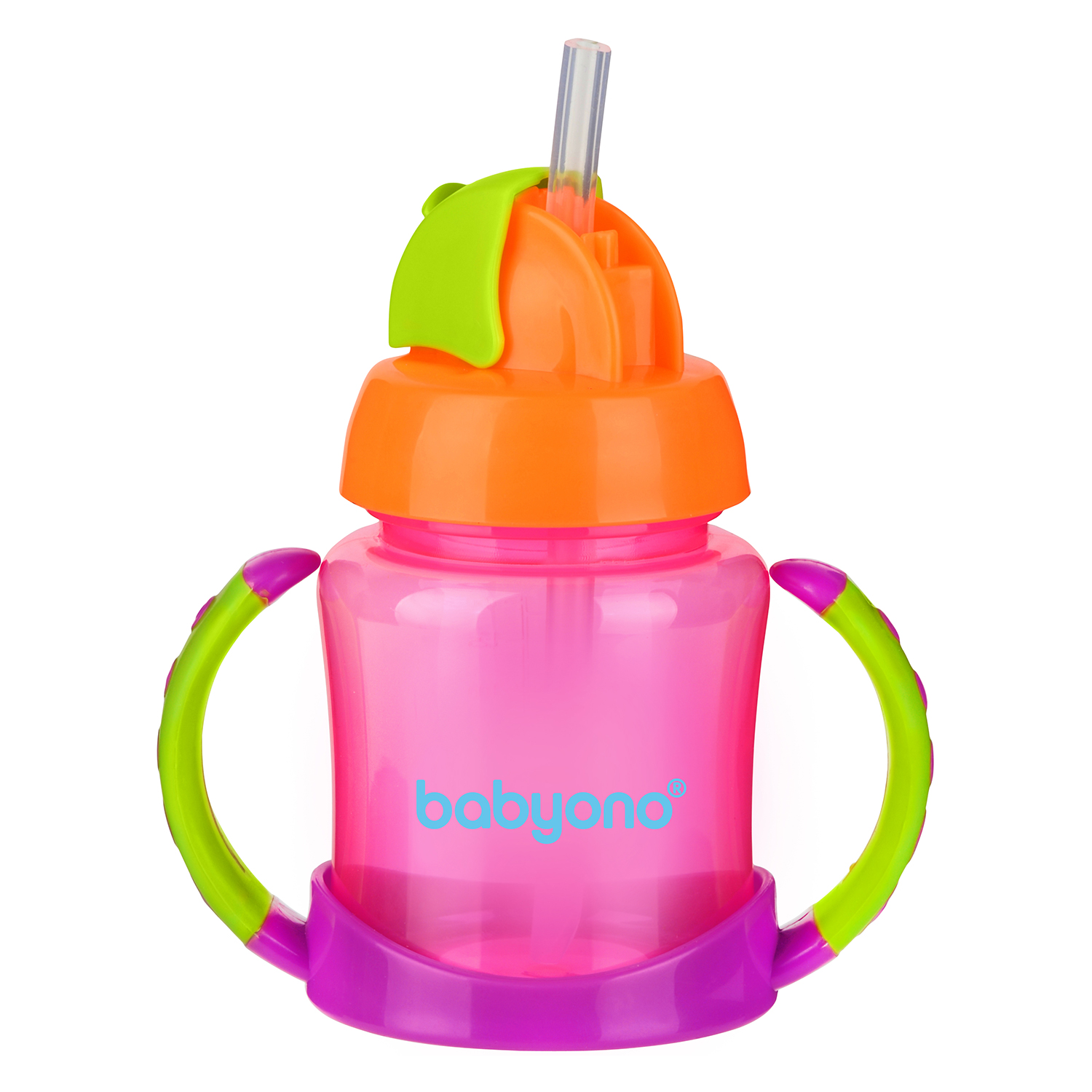 cana bebe cu pai babyono, 180 ml, roz