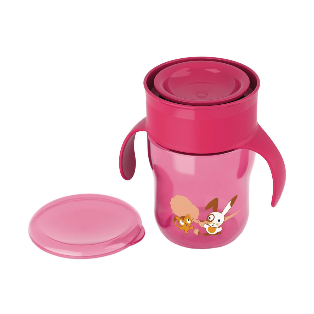 cana cu supapa antiscurgere philips avent, 260 ml, roz