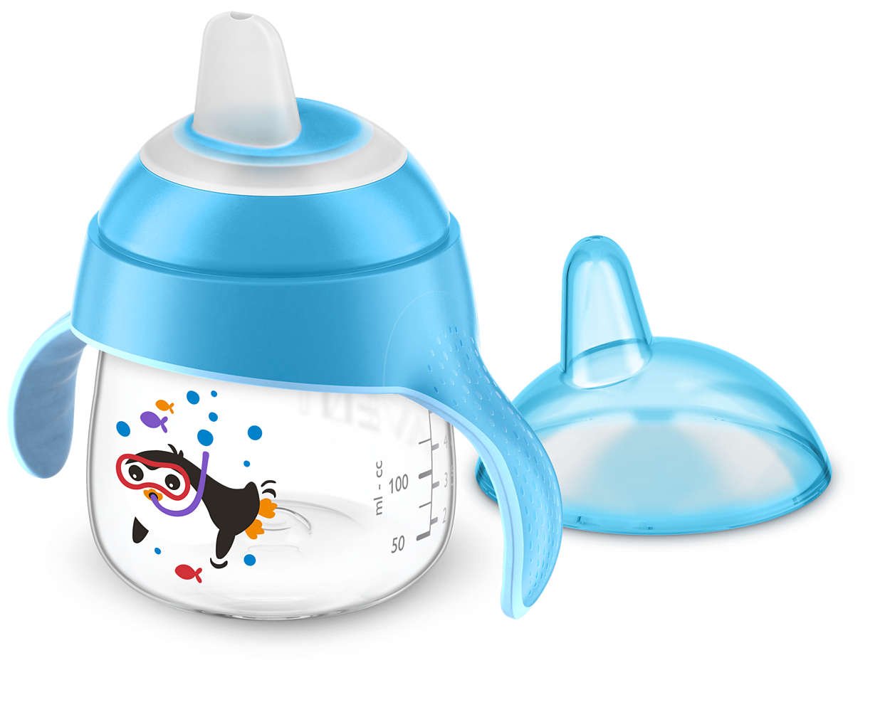 Cana transparenta philips avent +6 luni bleu
