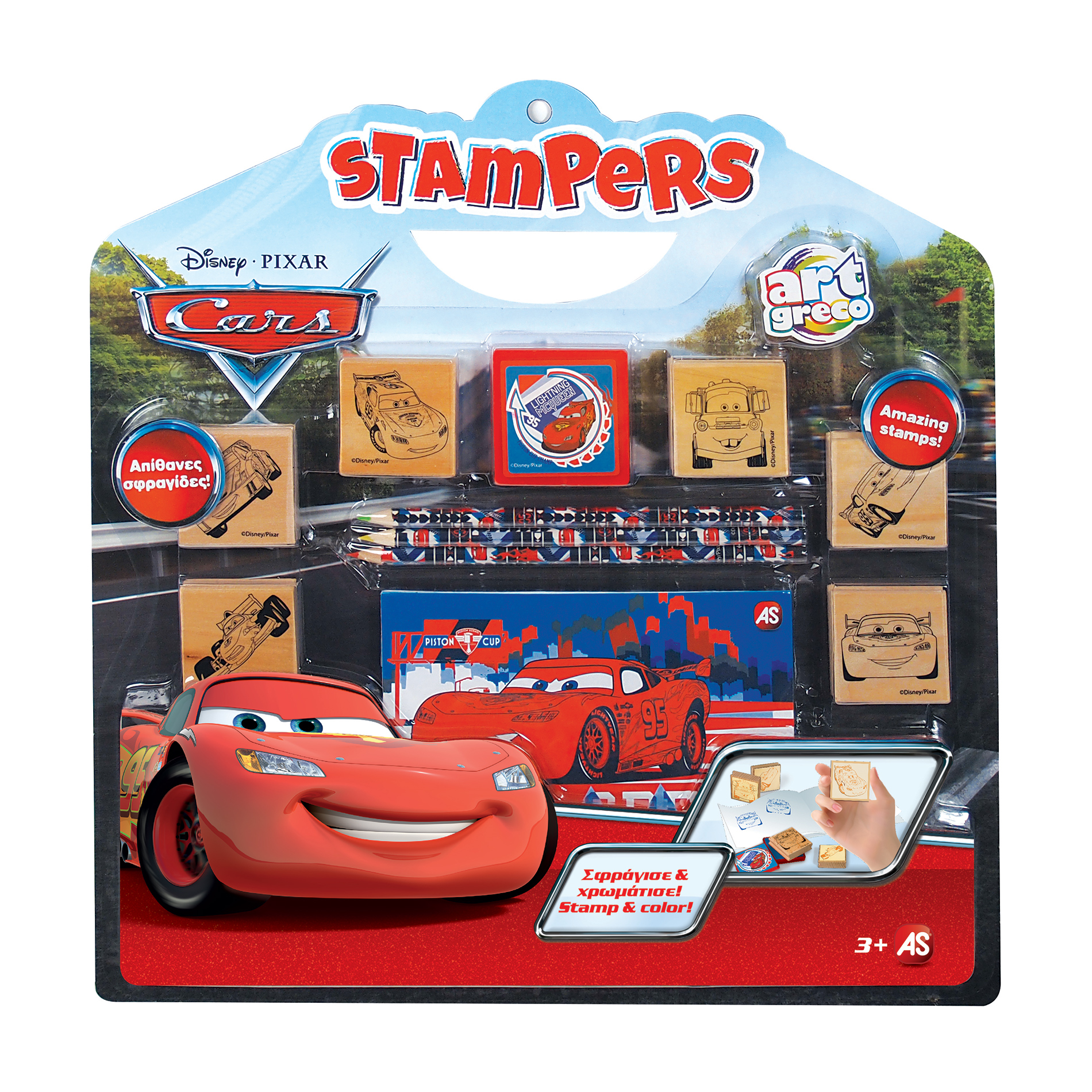 cars - set de colorat cu stampile