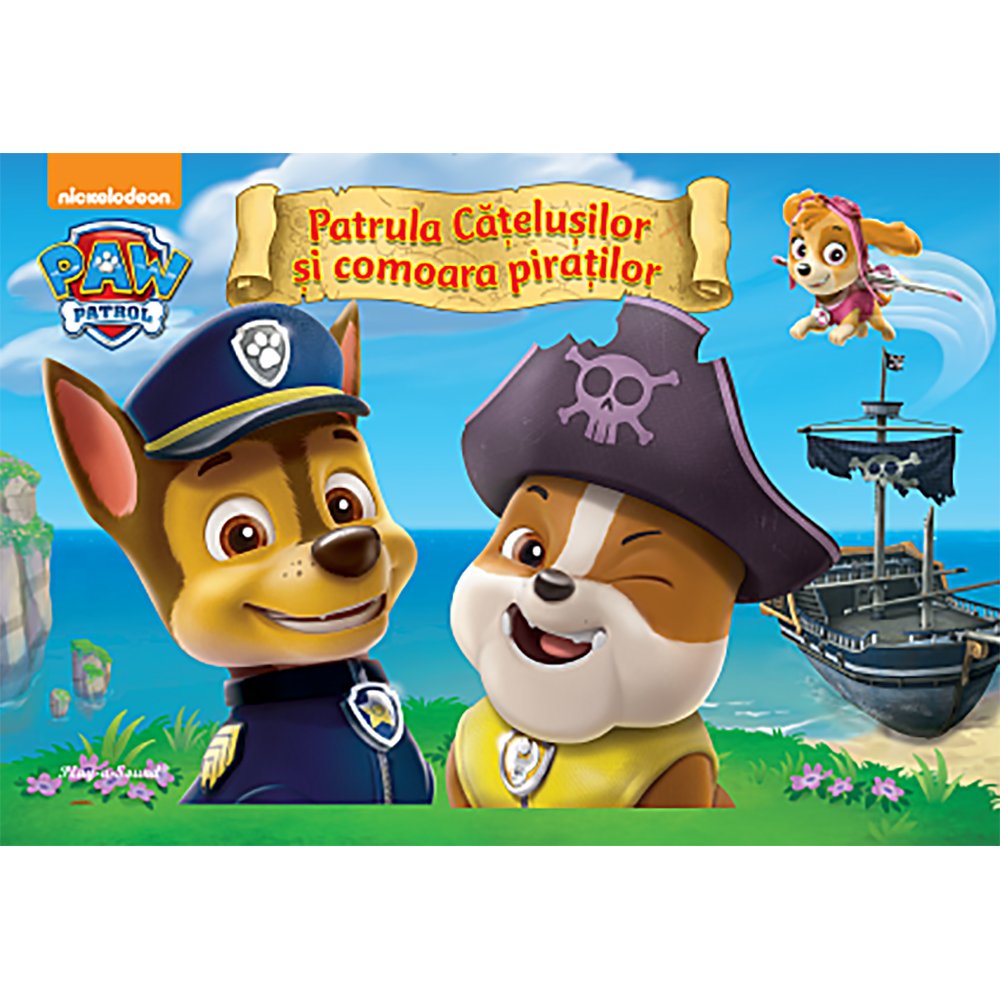 Carte editura litera, patrula catelusilor si comoara piratilor. carte cu jucarie