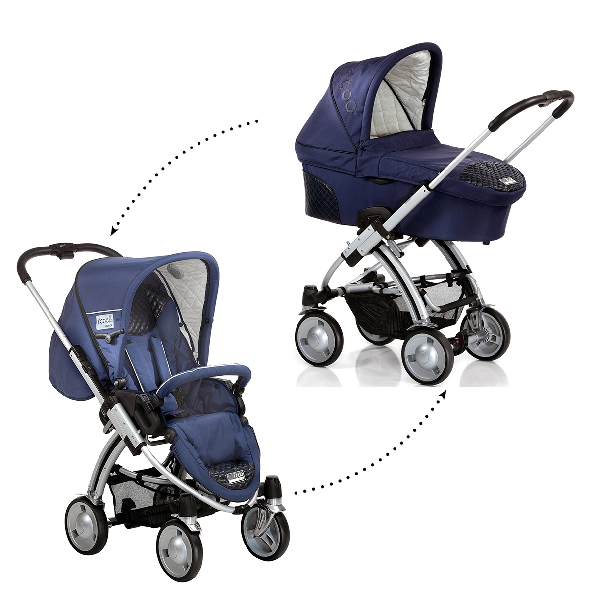 carucior copii 2 in 1 hauck i'coo pii coco / cocoon - navy