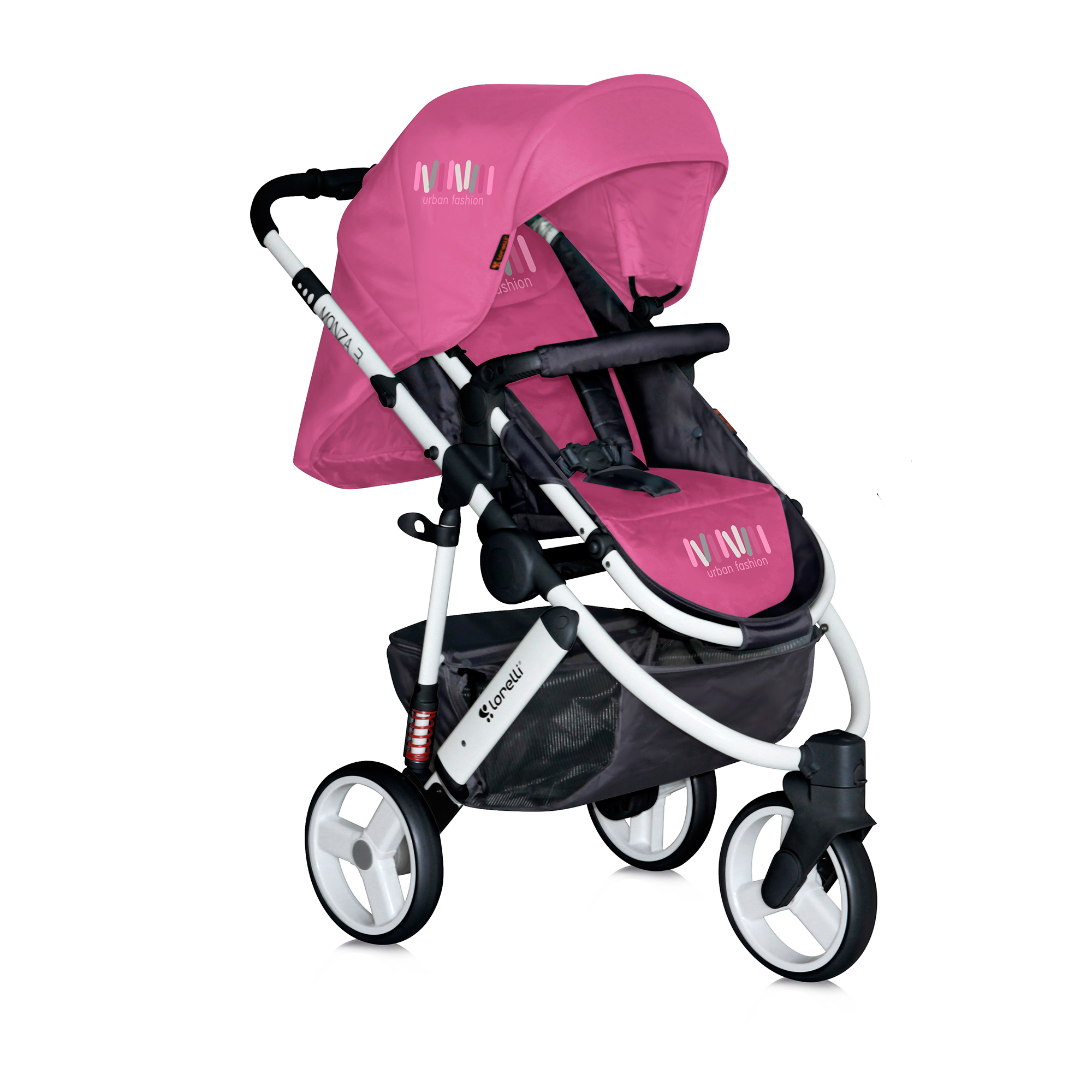 carucior copii 2 in 1 lorelli premium monza 3 - rose & black