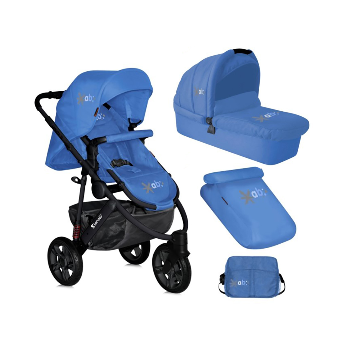 carucior copii 2 in 1 lorelli premium monza air wheels - blue