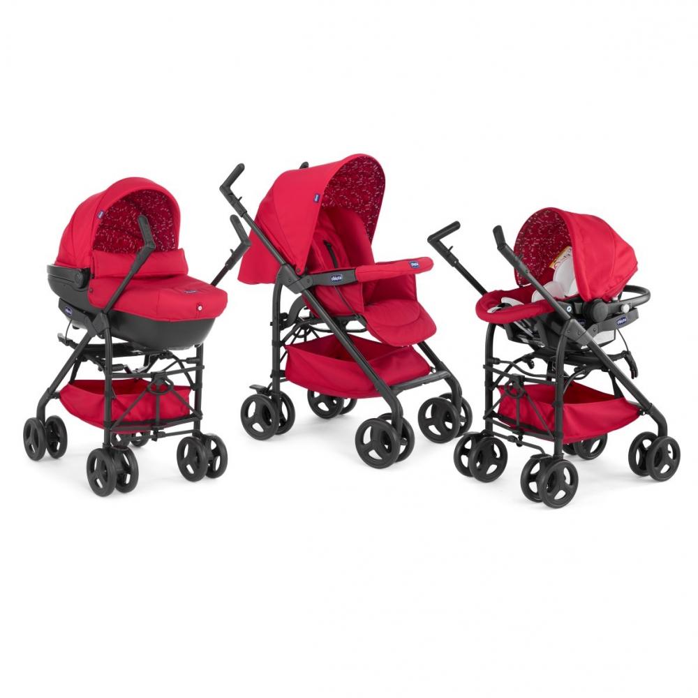 carucior copii 3 in 1 chicco trio sprint - scarlet