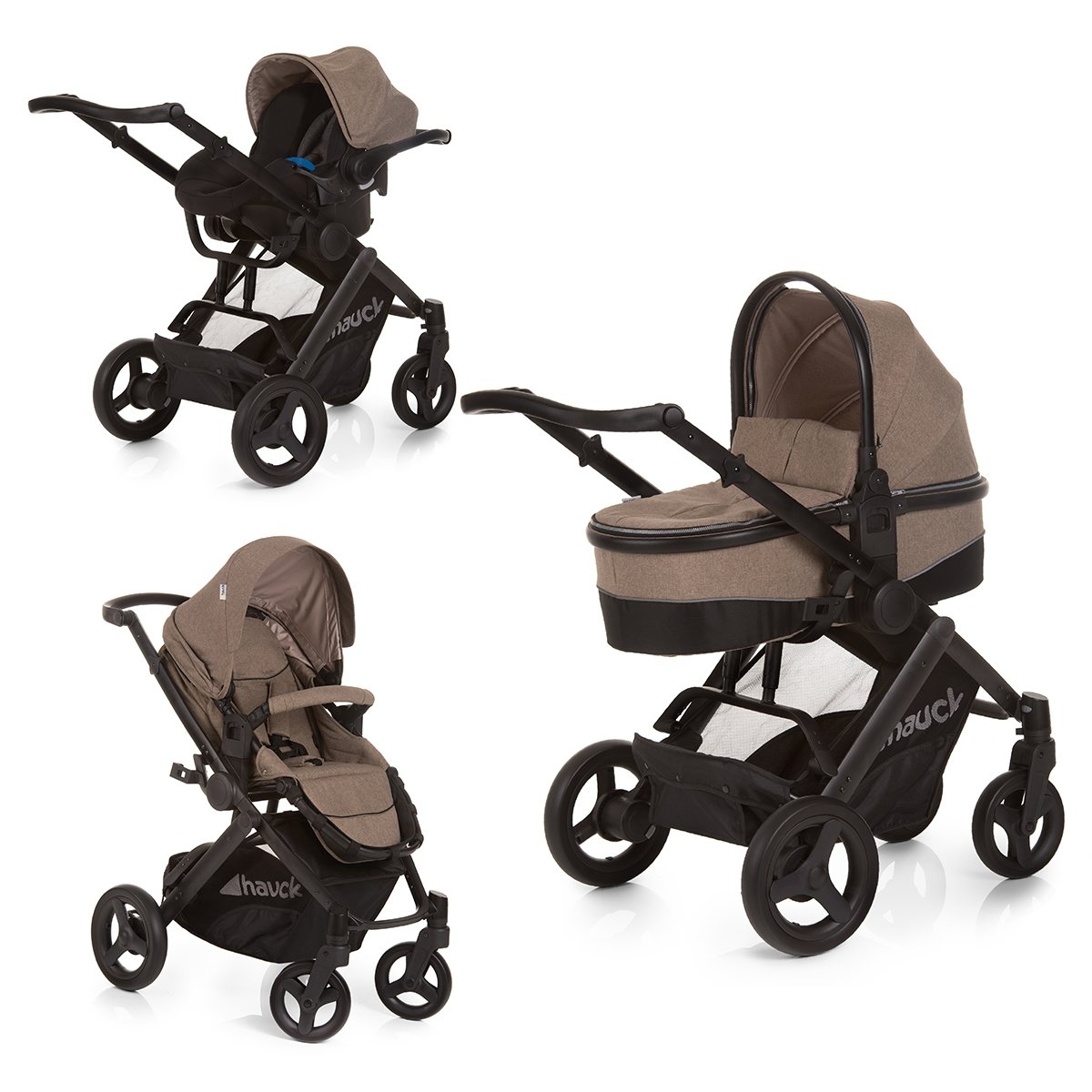 carucior copii 3 in 1 hauck maxan 4 plus set trio - melange sand