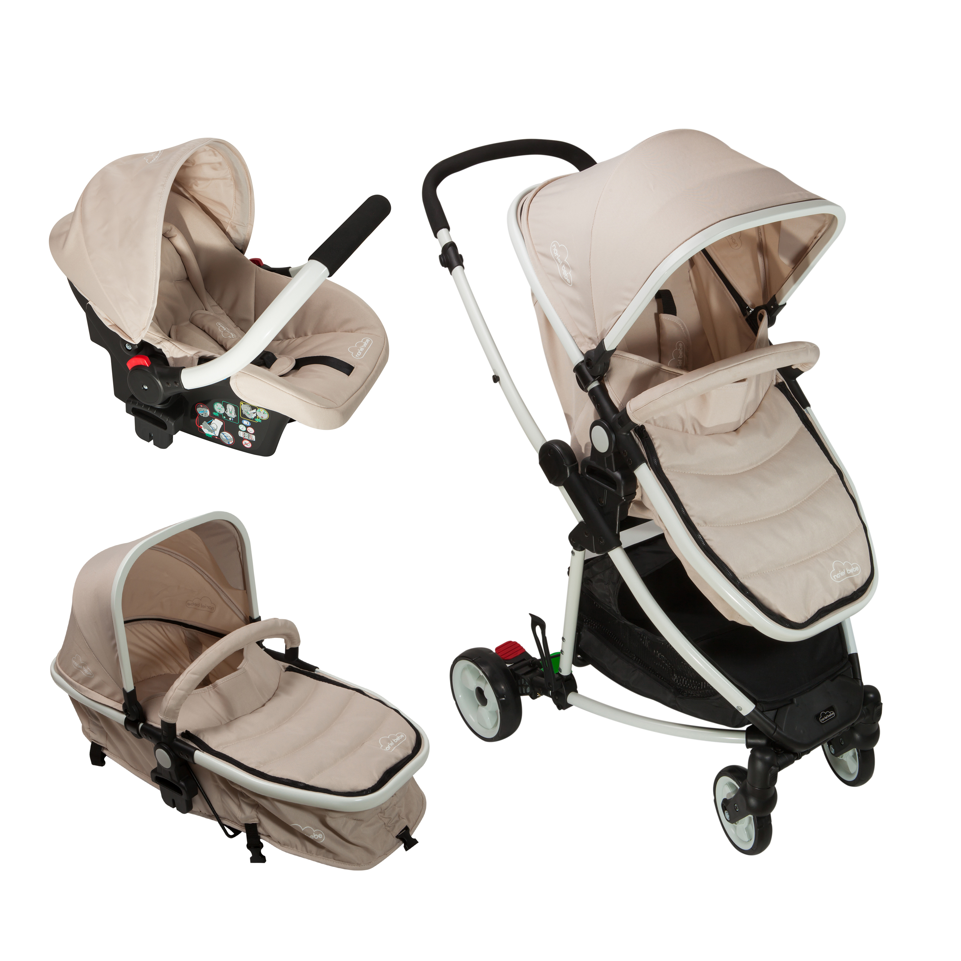 carucior copii 3 in 1 noriel bebe - bej