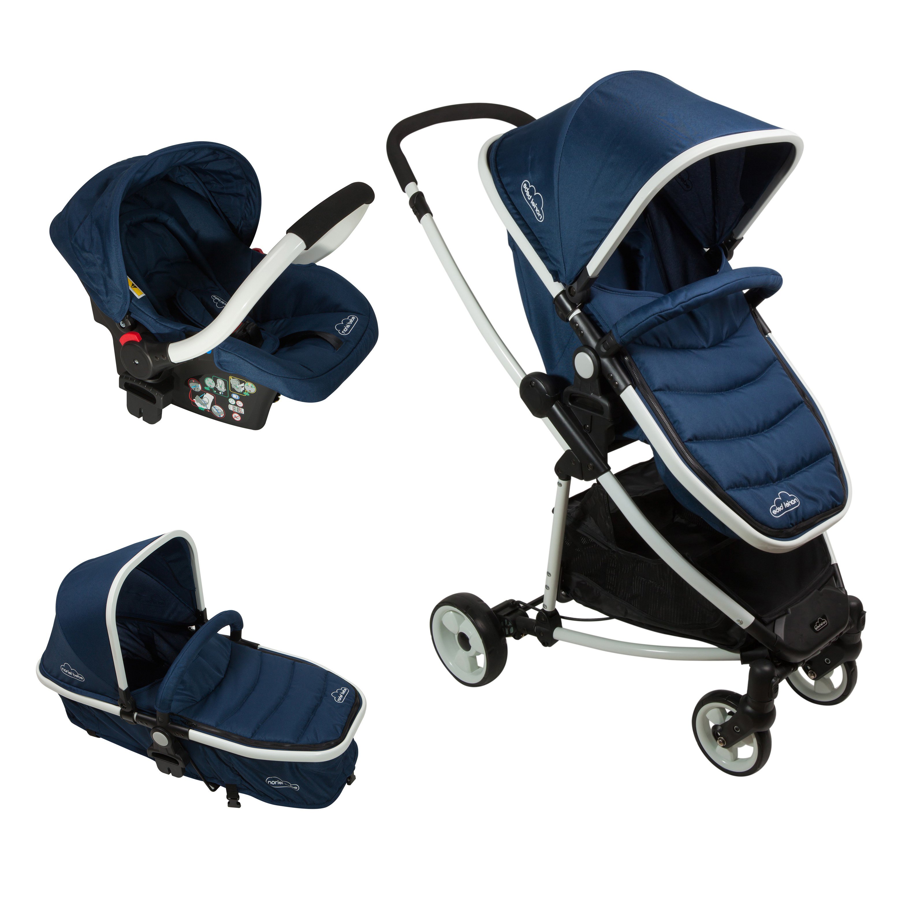 carucior copii 3 in 1 noriel bebe - bleumarin