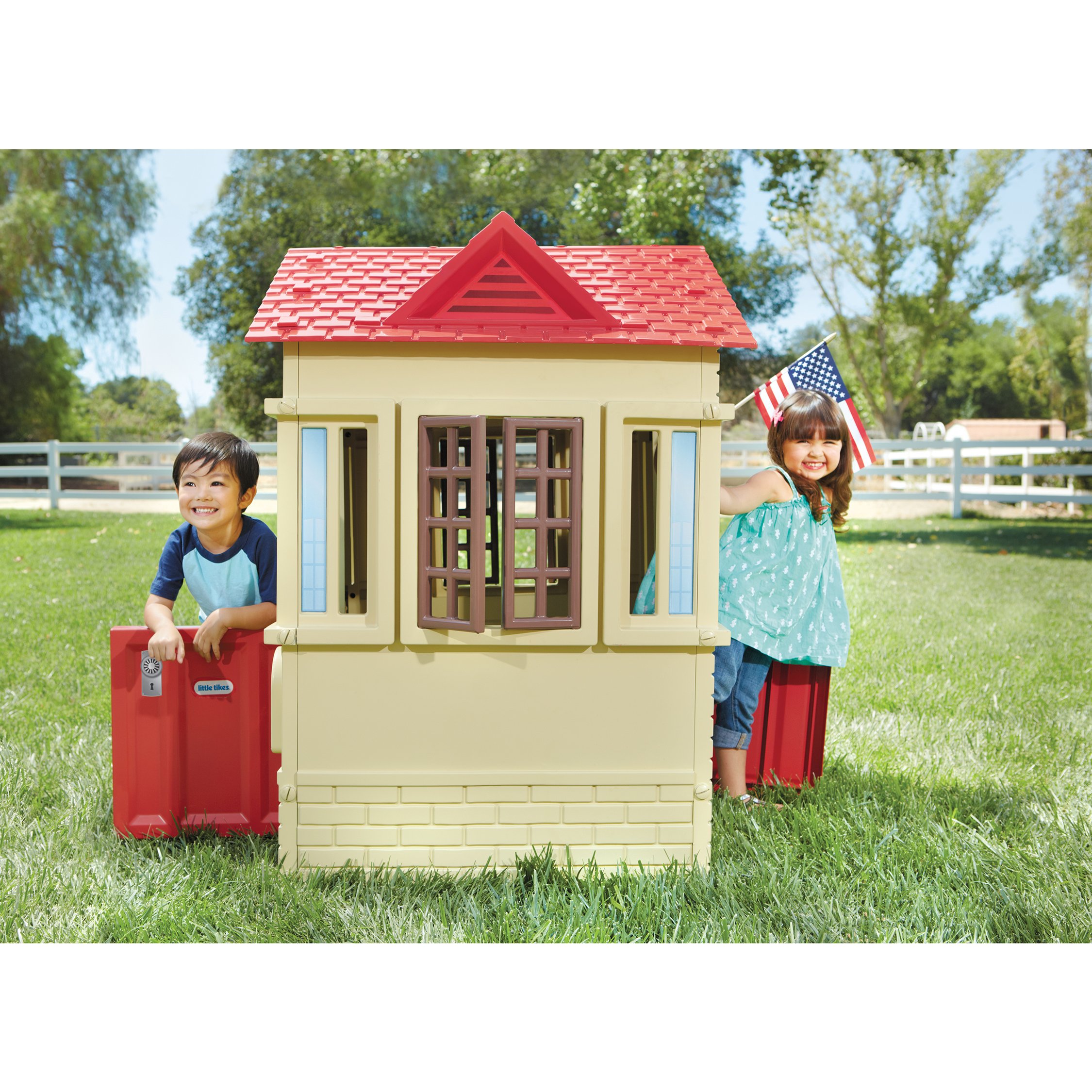 casuta copii little tikes casuta din peninsula cafeniu