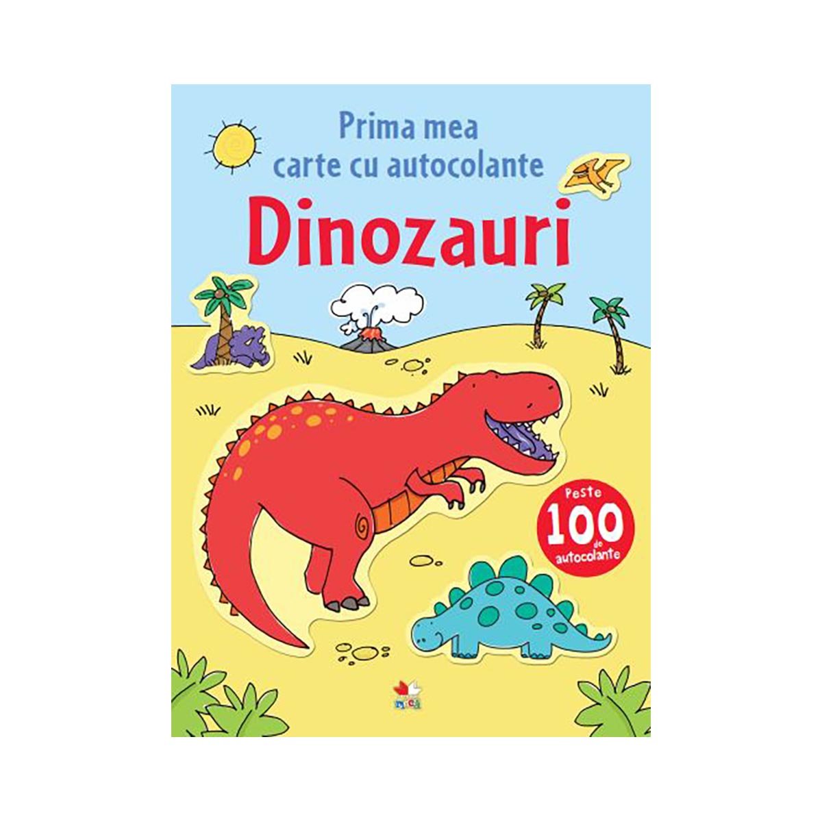 Carte cu autocolante editura litera, dinozauri