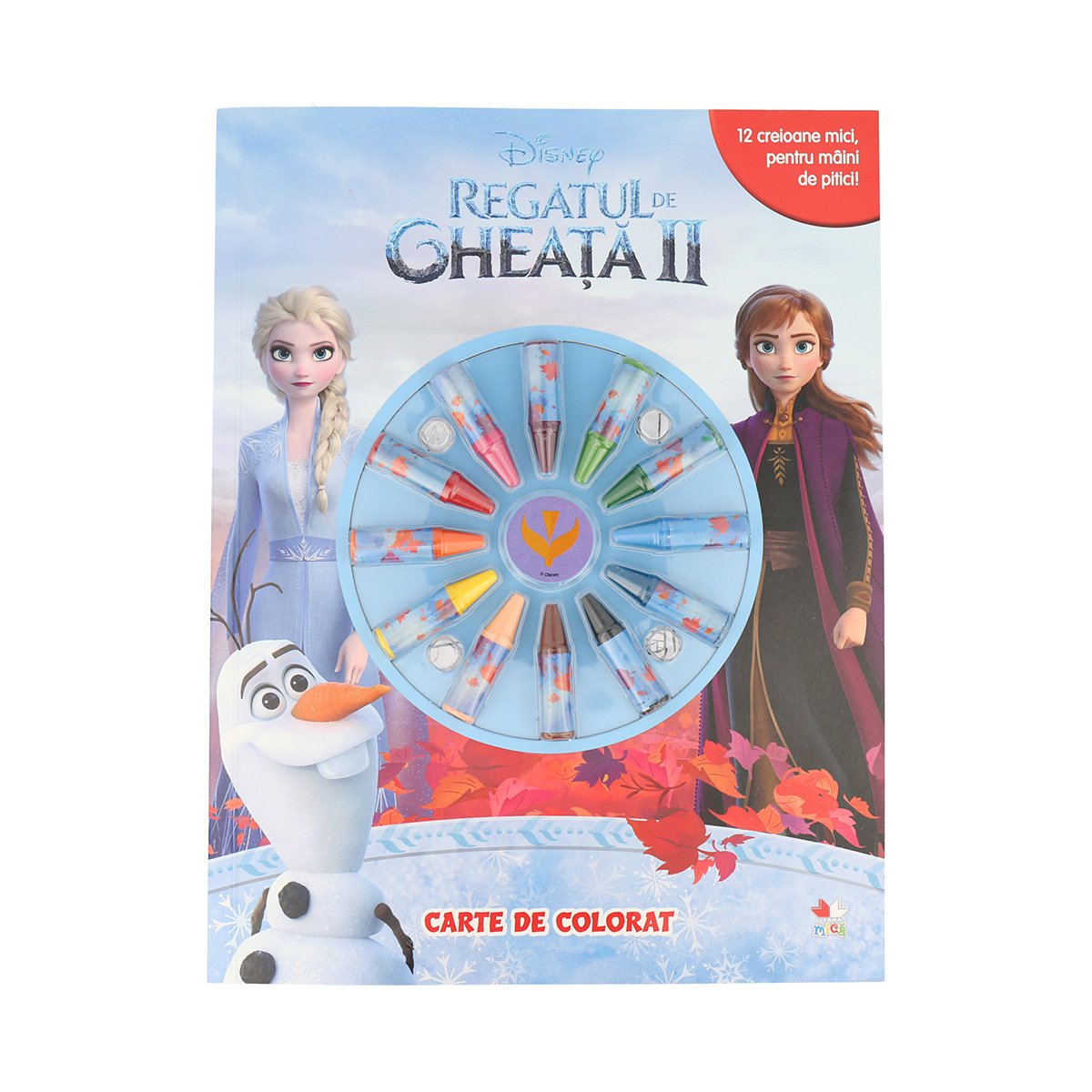 Carte de colorat cu 12 minicreioane disney frozen 2
