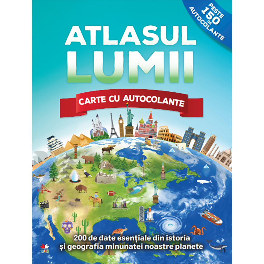 Carte Editura Litera, Atlasul lumii. Carte cu autocolante Carti pentru copii 2023-09-28 3