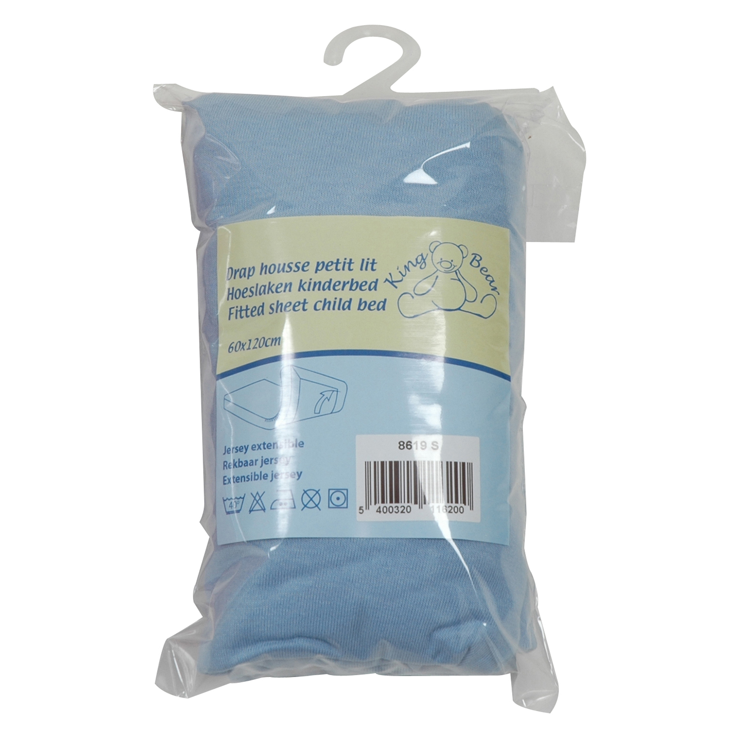 cearceaf copii king bear, 120 x 60cm, bleu