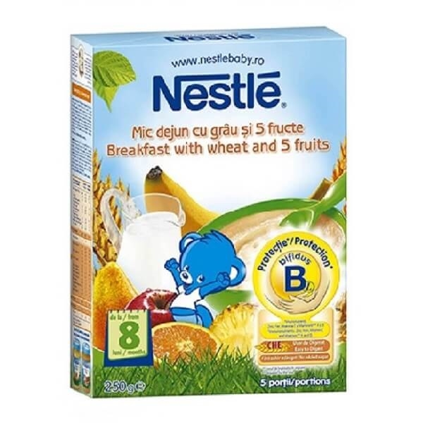 cereale nestle mic dejun cu grau si 5 fructe, 250g