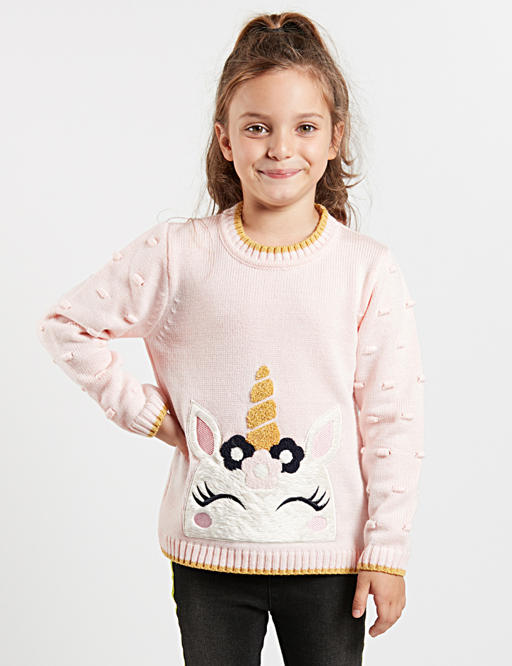 Pulover cu design aplicat unicorn denokids