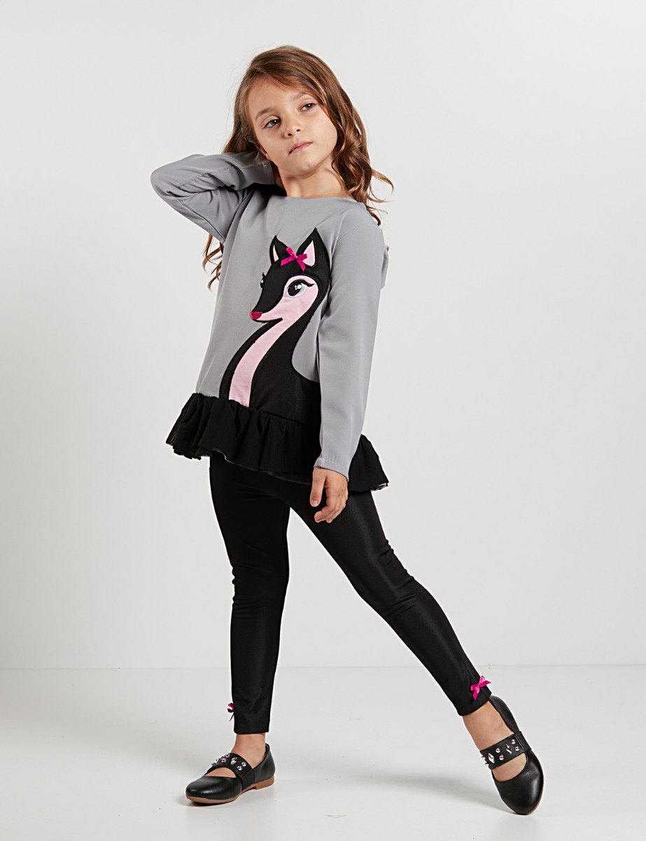 Set bluza cu volane si colanti Gazelle Denokids