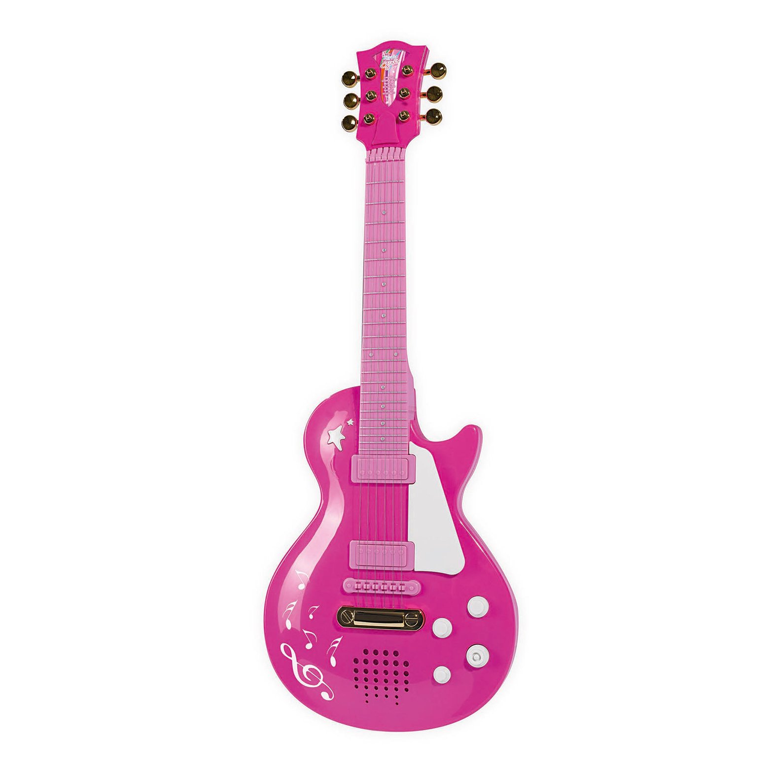Chitara rock country cu functii audio Simba, 54 cm, roz audio