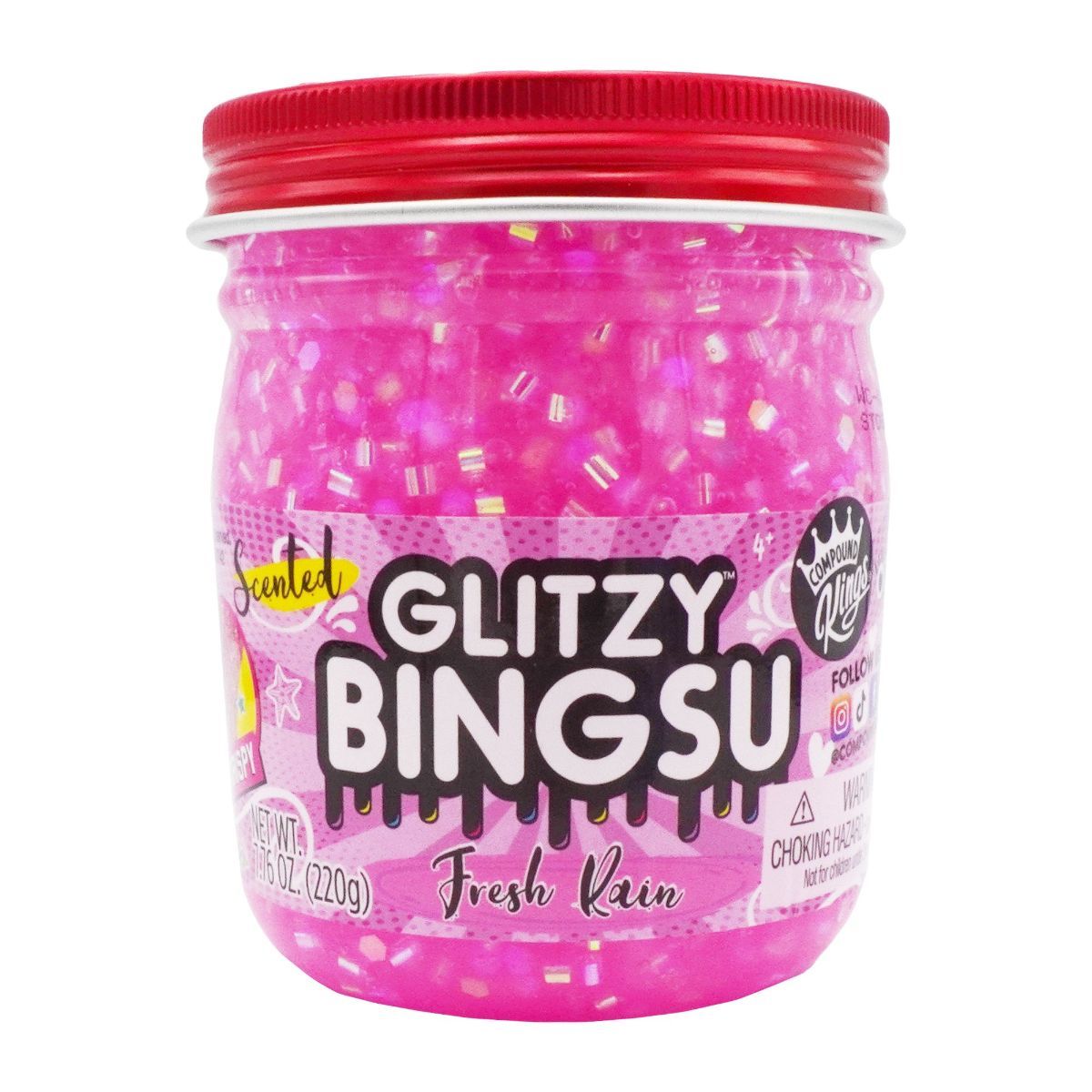 Slime parfumat, Compound Kings, Glitzy Bingsu Jar, Pink, 220 g Compound Kings