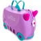 Valiza pentru copii Ride-On Pisicuta Cassie Trunki, Mov, 46 cm