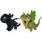 Set 2 jucarii de plus, Play by Play, Toothless 25 cm si Zippleback, Dragons, 20 cm