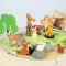 Set de joaca, camping in natura, din lemn premium, Tender Leaf Toys